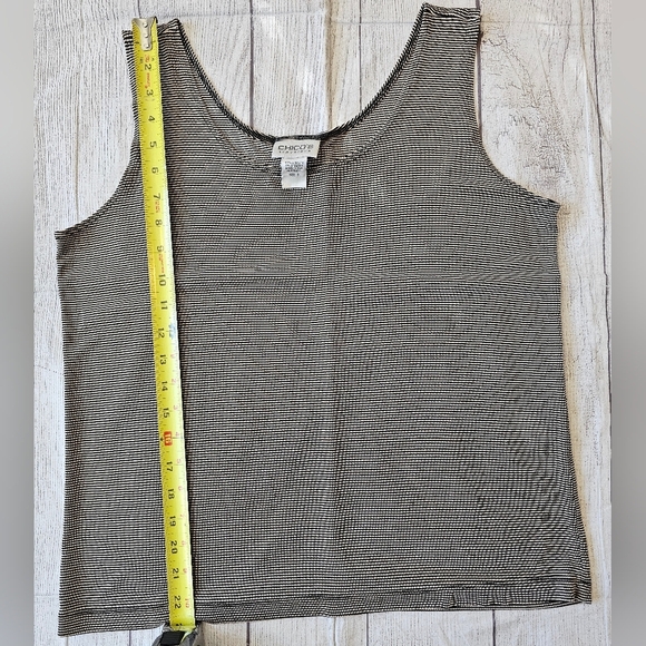 Chico's Travelers Size 3 (Large) Striped Tank Layering Piece Vintage Made In USA - Picture 5 of 5
